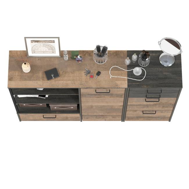 Тумба для обуви Трувор 13.241.06 с комодом с тремя нишами цвет дуб гранж песочный/интра