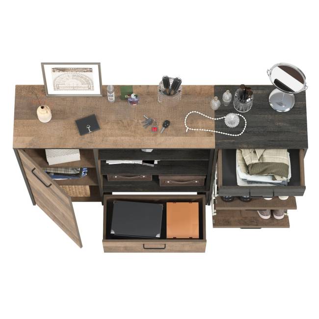 Тумба для обуви Трувор 13.241.06 с комодом с тремя нишами цвет дуб гранж песочный/интра