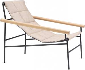 Кресло лаунж металлическое Dress Code Glam Indoor антрацит, бежевый 750х860х745 мм