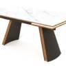 Стол РАНДЕВУ 160 БЕЛЫЙ МРАМОР МАТОВЫЙ 9806035 , керамика / Черный, Орех эко, М-City