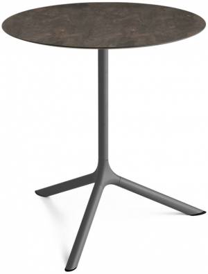 Стол ламинированный обеденный Tripe Maxi антрацит, кортен Ø800х740 мм