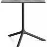 Стол ламинированный обеденный складной Tripe Maxi Folding черный, цементный 700х700х740 мм