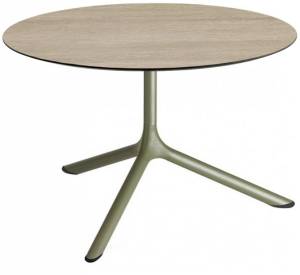 Столик ламинированный кофейный Tripe Maxi оливковый, состаренный дуб тортора Ø800х510 мм