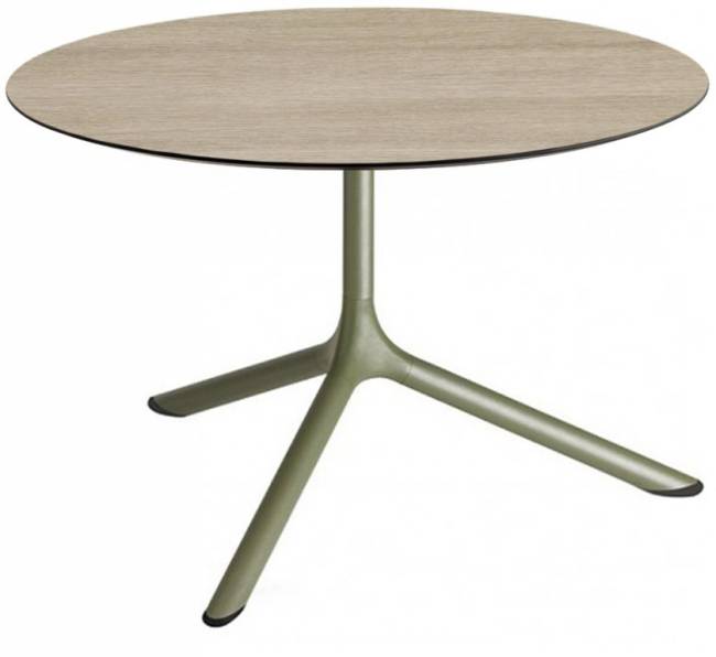 Столик ламинированный кофейный Tripe Maxi оливковый, состаренный дуб тортора Ø800х510 мм