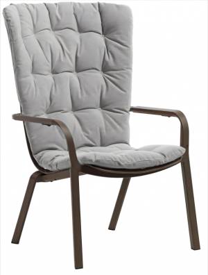 Лаунж-кресло пластиковое с подушкой Folio табак, серый 720х810-925х1130-1065 мм