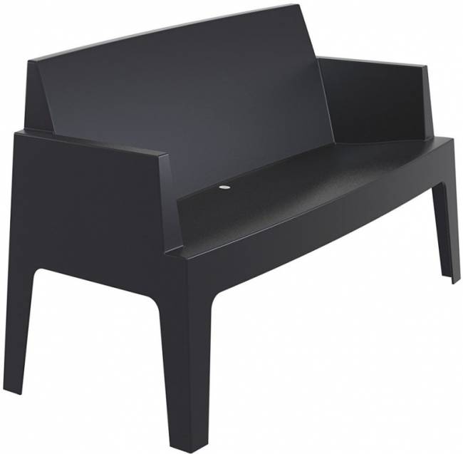Диван пластиковый двухместный Box Sofa черный 1380x620x800 мм