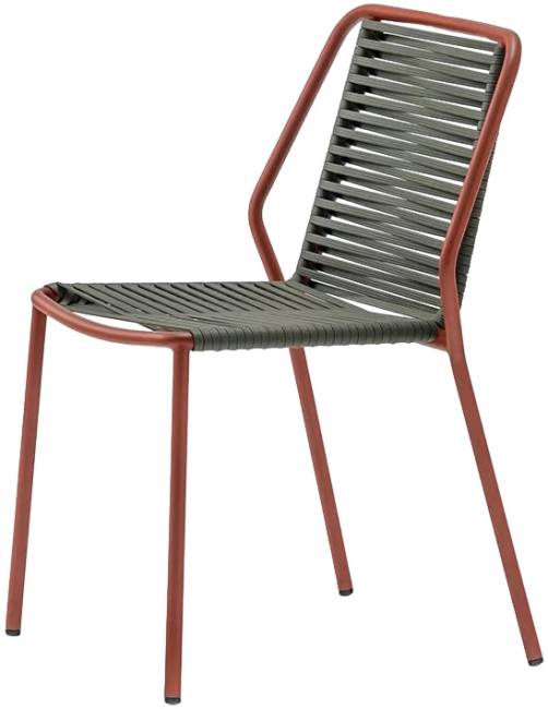 Стул металлический плетеный Philía терракотовый, темно-зеленый 565х540х810 мм