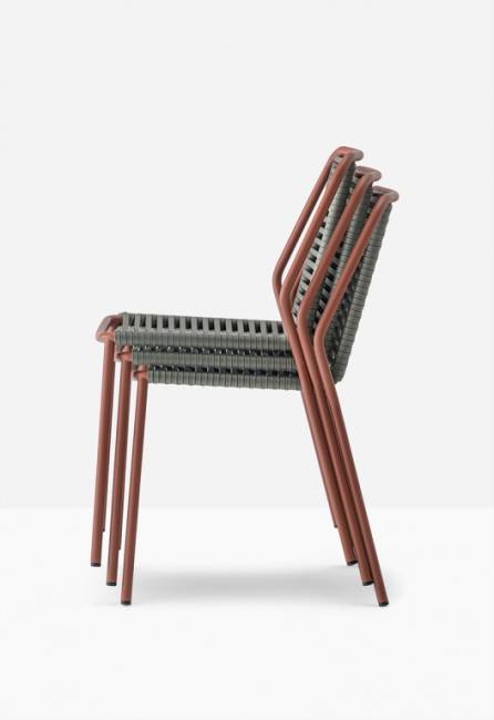 Стул металлический плетеный Philía терракотовый, темно-зеленый 565х540х810 мм