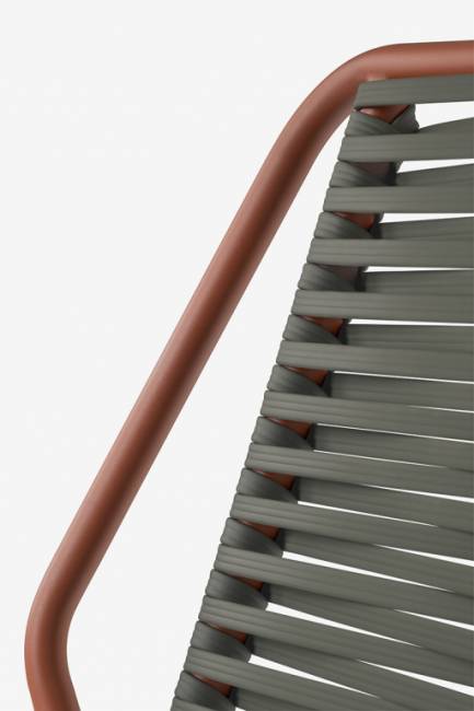 Стул металлический плетеный Philía терракотовый, темно-зеленый 565х540х810 мм