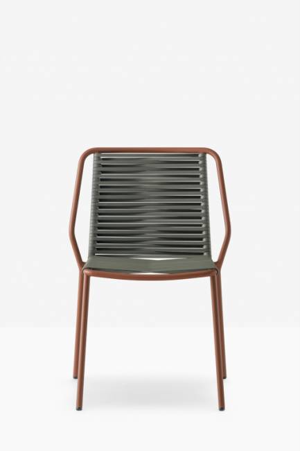 Стул металлический плетеный Philía терракотовый, темно-зеленый 565х540х810 мм