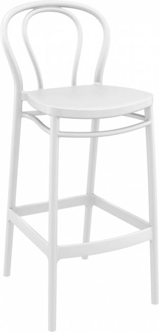 Стул пластиковый барный Victor Bar 75 белый 450х520х1060 мм