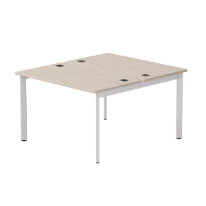 Бенч-система на 2 места Everprof EVO на металлокаркасе 1180х670(1370)x755 опоры 45гр Дуб Соната/Белый