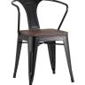Стул TOLIX ARM WOOD с подлокотниками черный