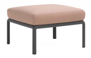 Пуф пластиковый с подушкой Komodo Pouf антрацит, розовый 700х700х490 мм