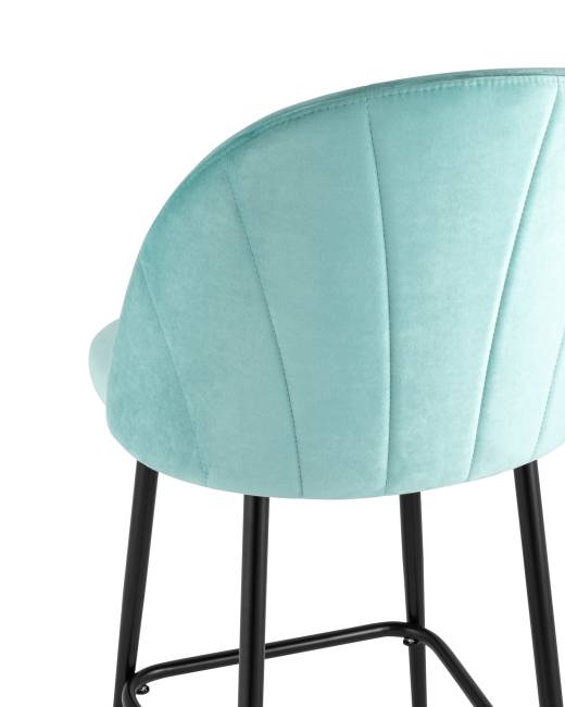 Стул полубарный Логан NEW велюр пыльно-голубой