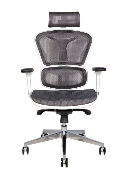 Кресло офисное / Хироу вайт / Hero white / белый пластик / серая сетка