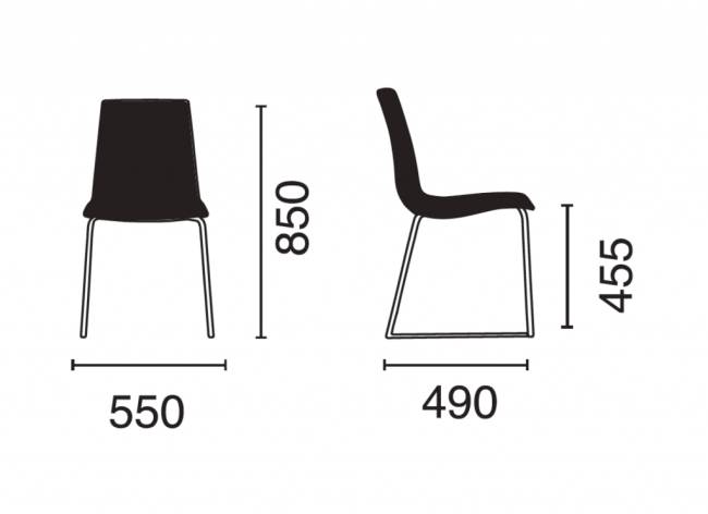 Стул пластиковый на полозьях X-Treme SD Sled 550х490х850 мм