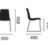 Стул пластиковый на полозьях X-Treme SD Sled 550х490х850 мм