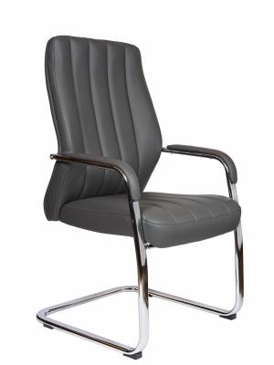 Кресло офисное / Мадрид CF / Madrid CF  / алюминиевая  база / серая экокожа