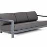 "Гранада" диван 3-местный, каркас алюминий темно-серый (RAL7024) муар, ткань темно-серая 027