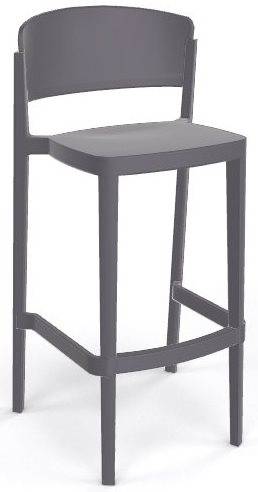 Стул пластиковый барный Abuela Stool 77 серый 500х450х1010 мм