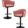 Набор 2 шт Стул барный DOBRIN LEON, розовая ткань (LAR 275-10)