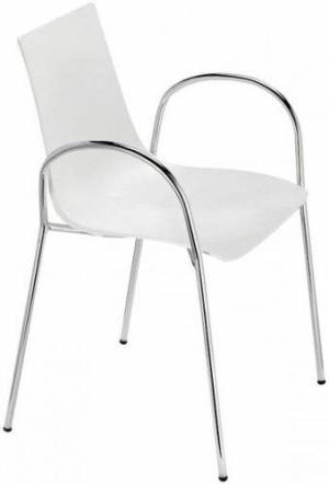 Кресло пластиковое Zebra Technopolymer хром, лен 520х540х810 мм