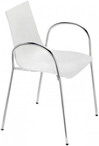 Кресло пластиковое Zebra Technopolymer хром, лен 520х540х810 мм