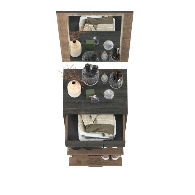 Обувница 13.241.06 с зеркалом Трувор цвет дуб гранж песочный/интра