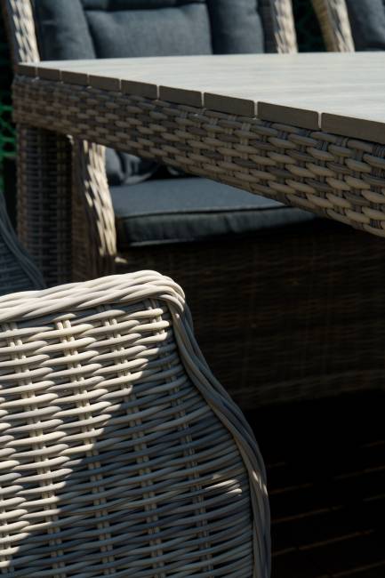 Набор мебели: ВЕНЕЦИЯ 230 обед. стол + 8 кресел БЕРГАМО, серый