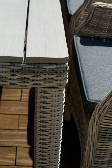 Набор мебели: ВЕНЕЦИЯ 230 обед. стол + 8 кресел БЕРГАМО, серый