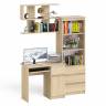 Стол компьютерный Мори МС-1 правый с навесной полкой и стеллаж-комодом 600.3 цвет дуб сонома