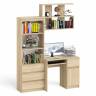 Стол компьютерный Мори МС-1 правый с навесной полкой и стеллаж-комодом 600.3 цвет дуб сонома
