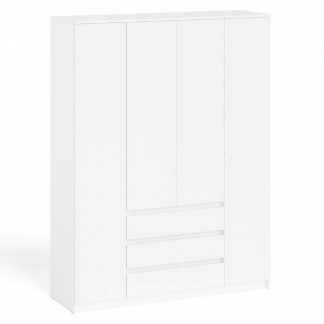 Шкаф-комод с тремя ящиками и четырьмя дверками Мори МШ1600.1 цвет белый