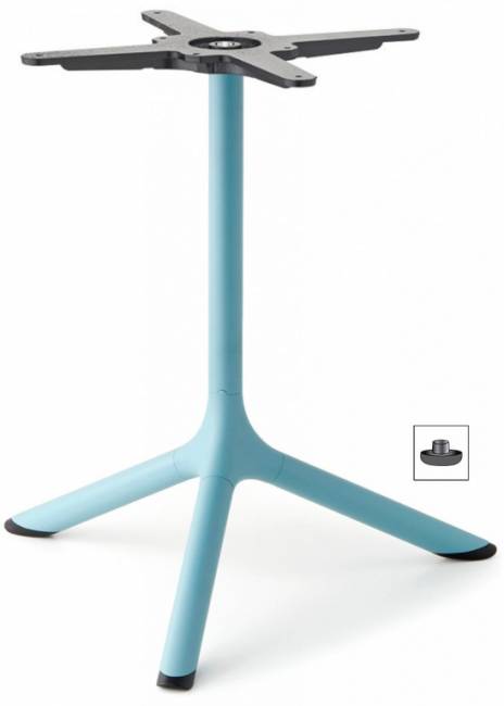 Столик ламинированный кофейный Tripe голубой, состаренный серый дуб Ø700х510 мм