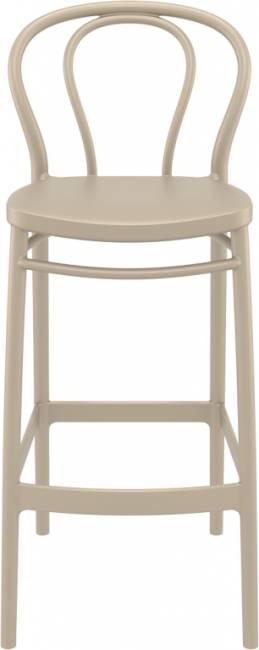 Стул пластиковый барный Victor Bar 75 бежевый 450х520х1060 мм