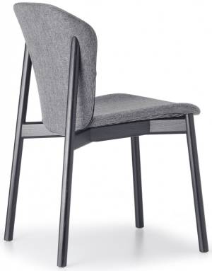 Стул деревянный с обивкой Natural Finn черный ясень, серый 490х540х790 мм