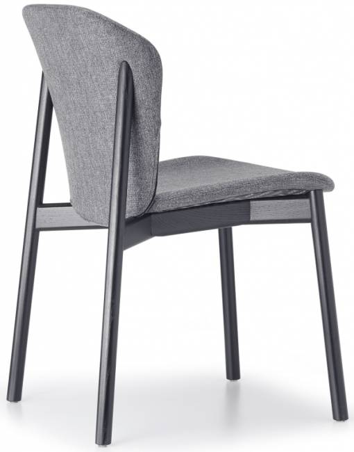 Стул деревянный с обивкой Natural Finn черный ясень, серый 490х540х790 мм