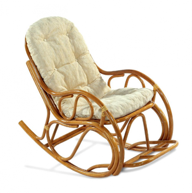 Кресло-качалка с подножкой (Коньяк)