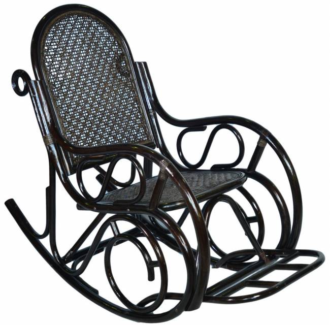 Кресло-качалка из ротанга с подножкой (Венге)