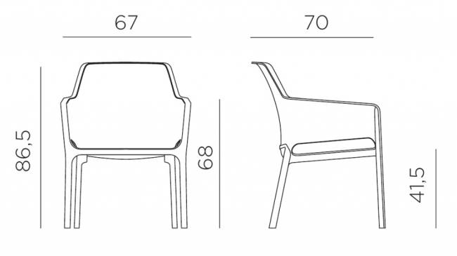Кресло пластиковое Net Relax ментоловый 670х710х865 мм