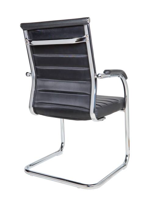 Кресло офисное / Авалон CF / хром / черная экокожа