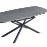 Стол керамический Town 120-180*85*76 c автоматическим поворотным механизмом,серый матовый/опора черный металл