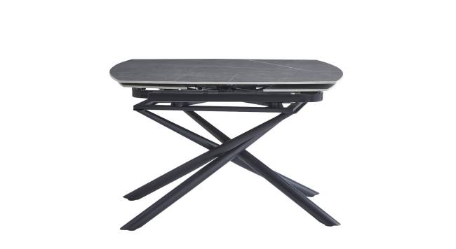 Стол керамический Town 120-180*85*76 c автоматическим поворотным механизмом,серый матовый/опора черный металл