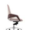 Кресло офисное / Шопен LB / бежевая кожа / алюминий крестовина