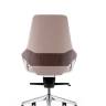 Кресло офисное / Шопен LB / бежевая кожа / алюминий крестовина