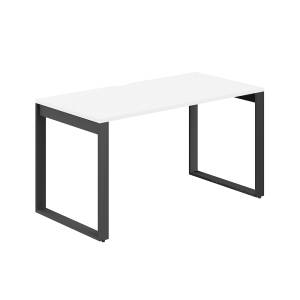 AG.102.WH.V.72.AN  / Стол 1400х600х750  / профиль О-образный: 70х20 антрацит; столешница с вырезом: белый