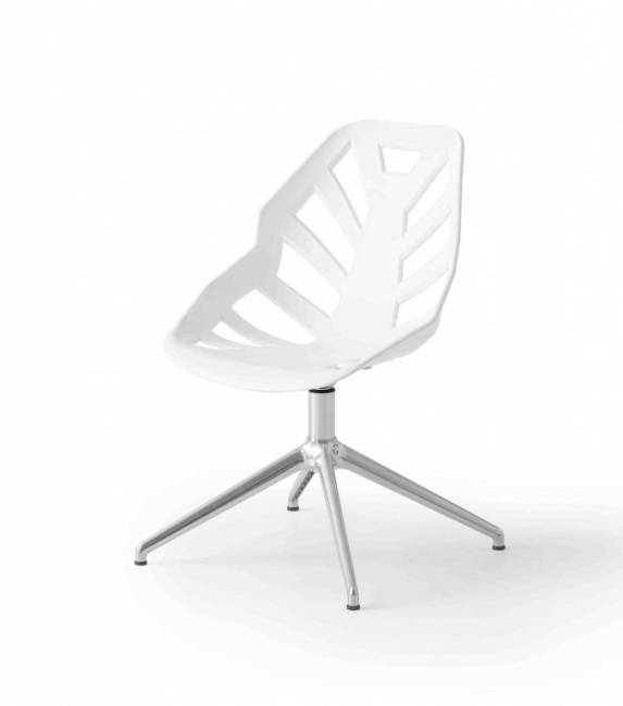 Стул офисный пластиковый Ninja L белый 700х700х840 мм