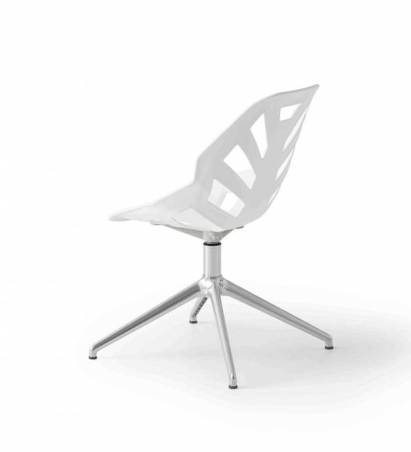 Стул офисный пластиковый Ninja L белый 700х700х840 мм