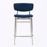 Дизайнерский полубарный стул Marko синий, основание хром